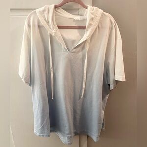 Jane + Delancey sz 2x white & blue ombre hooded top